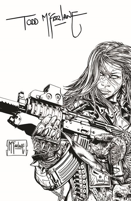 SHE-SPAWN #1 (OF 5) 1:250 TODD MCFARLANE B&W SIGNED VARIANT