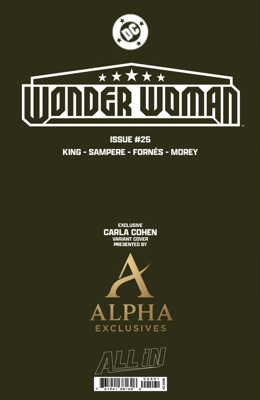 WONDER WOMAN #25 CARLA COHEN ALPHA TRADE EXCLUSIVE 5/SEPT 5PM