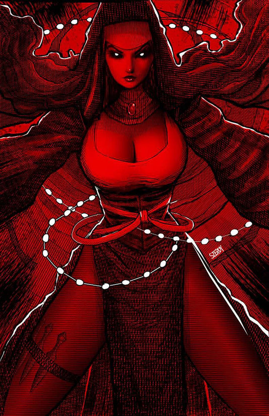 MARIAN HERETIC #1 NATHAN SZERDY EXCLUSIVE VIRGIN RED FOIL VARIANT