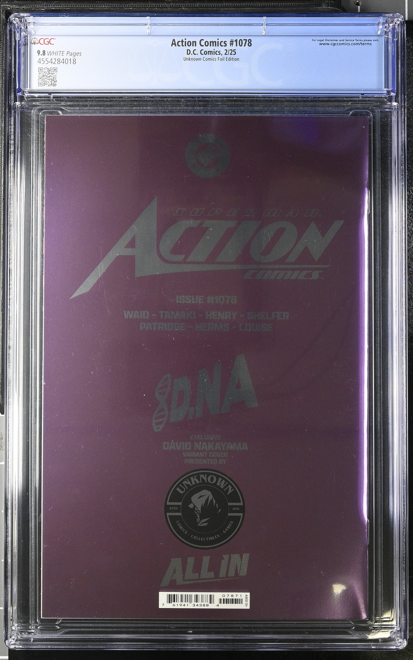CGC 9.8 ACTION COMICS #1078 DNA NAKAYAM FOIL EXCLUSIVE