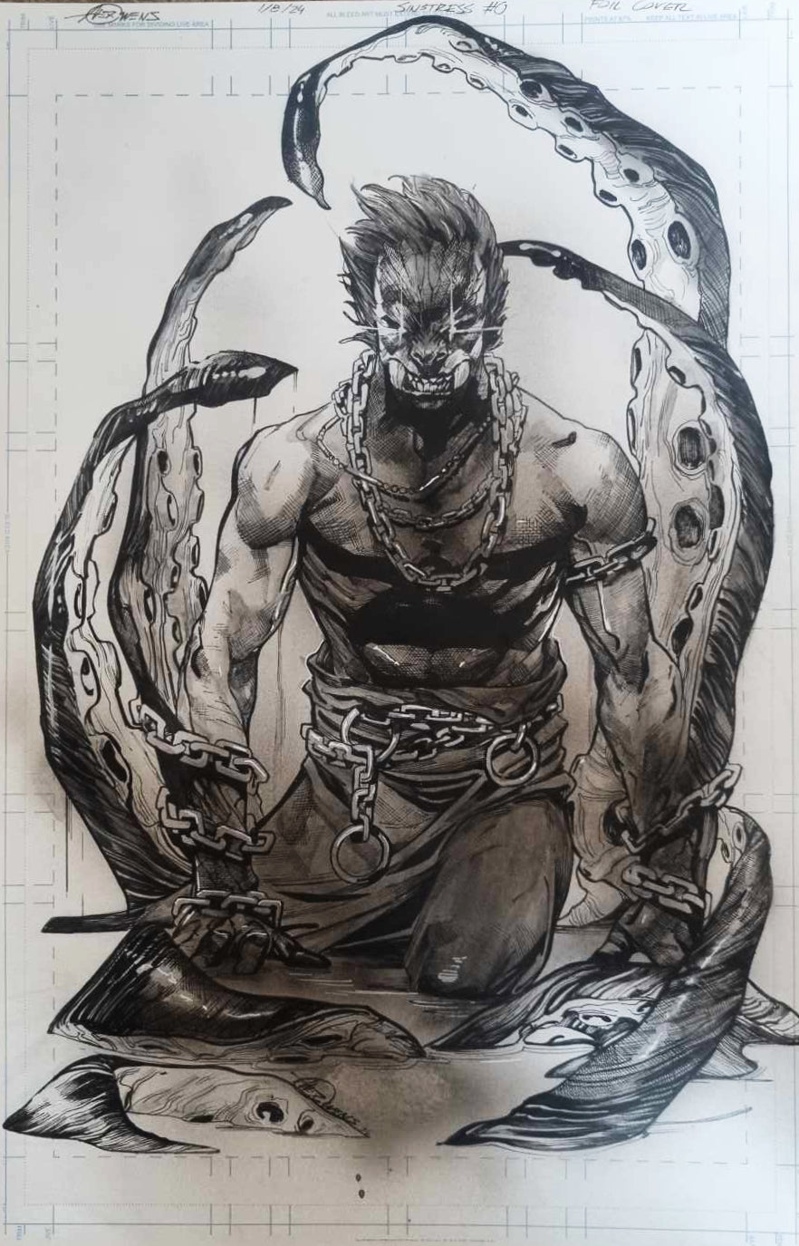 ORIGINAL ART: SINSTRESS #0 ALEX OWENS REVEAL COVER