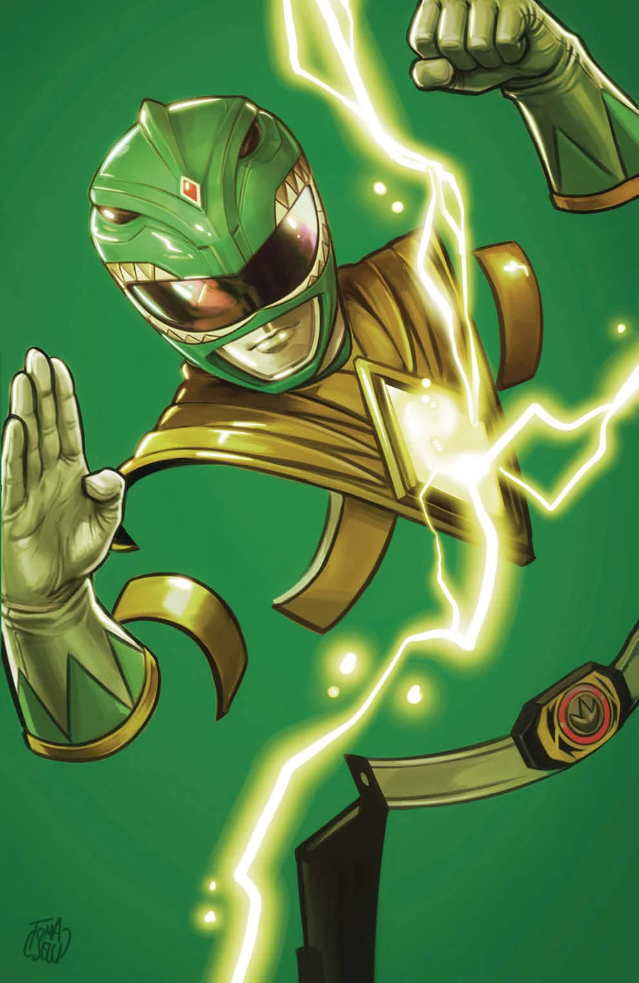POWER RANGERS GREEN #1 FRANCESCO TOMASELLI 616 COMICS GLOW IN THE DARK VIRGIN