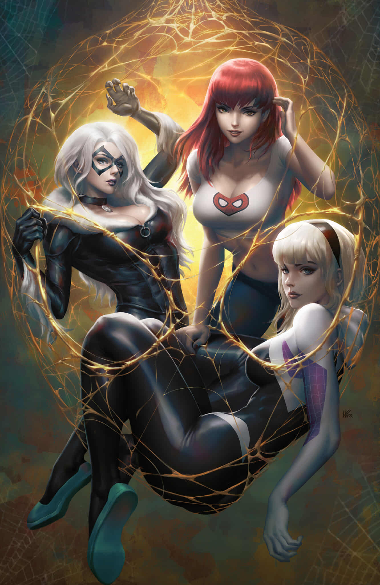 AMAZING SPIDER-MAN #13 NYCC GOLD WEB KENDRICK LIM ALPHA EXCLUSIVE