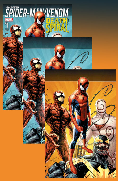 AMAZING SPIDER-MAN/VENOM: DEATH SPIRAL #1 TYLER KIRKHAM EXCLUSIVE VARIANT 3 PACK