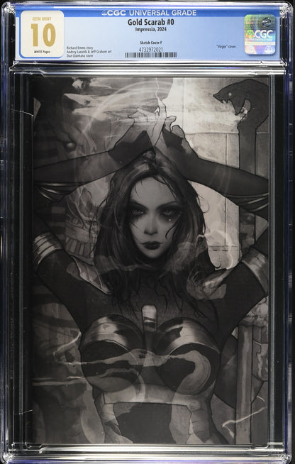 CGC 10 (GEM MINT) GOLD SCARAB #0 DAN QUINTANA BLACK AND WHITE WS EXCLUSIVE