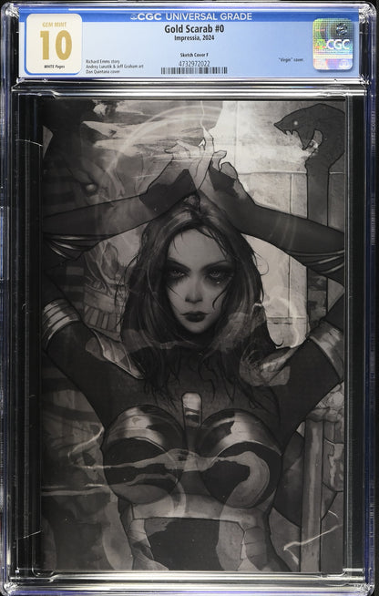 CGC 10 (GEM MINT) GOLD SCARAB #0 DAN QUINTANA BLACK AND WHITE WS EXCLUSIVE