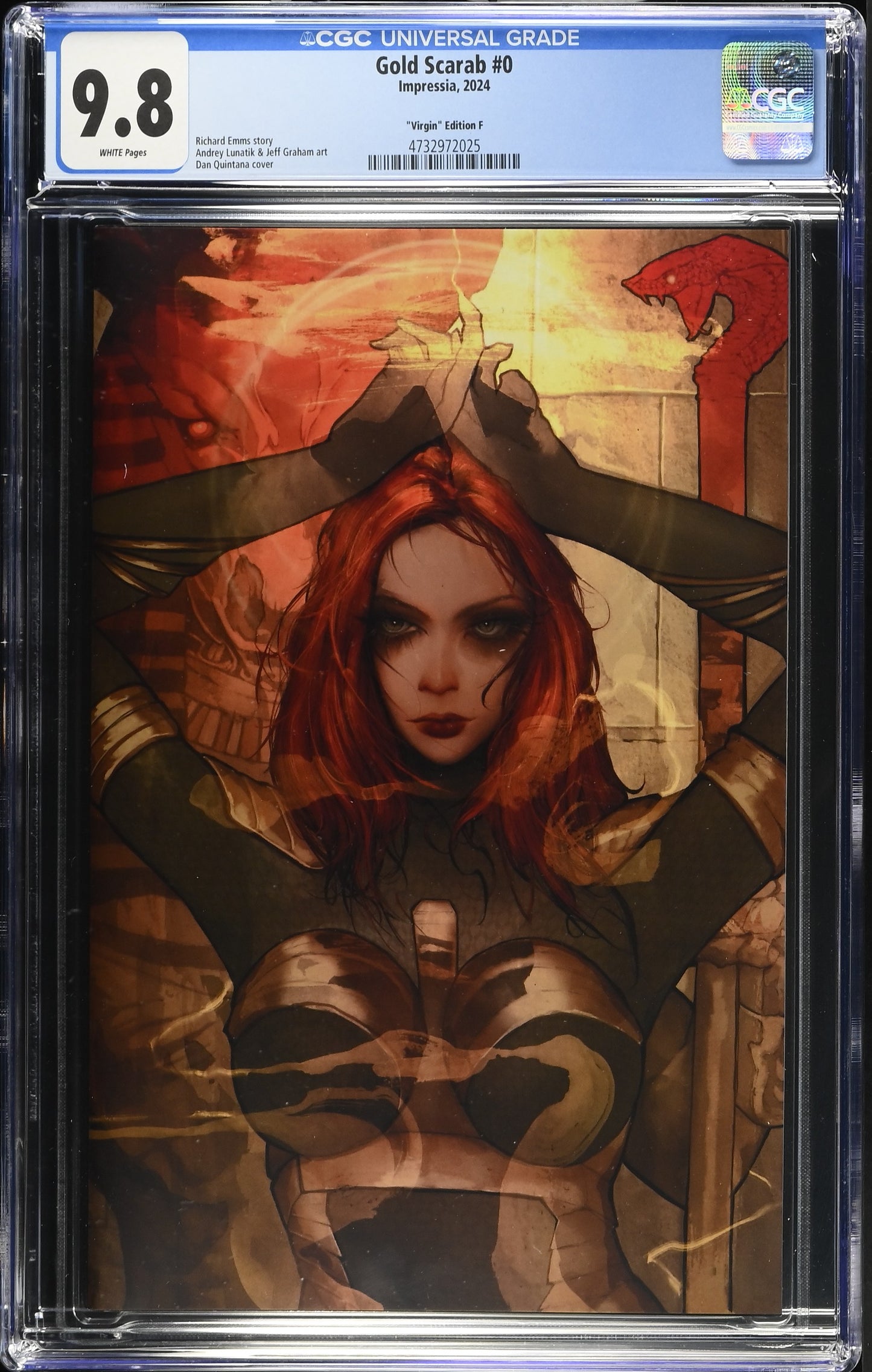 CGC 9.8 (NM/M) GOLD SCARAB #0 DAN QUINTANA VIRGIN EXCLUSIVE