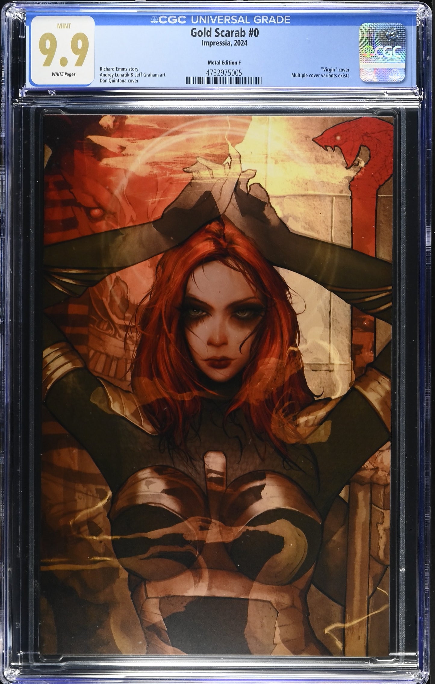 CGC 9.9 (MINT) GOLD SCARAB #0 DAN QUINTANA VIRGIN EXCLUSIVE