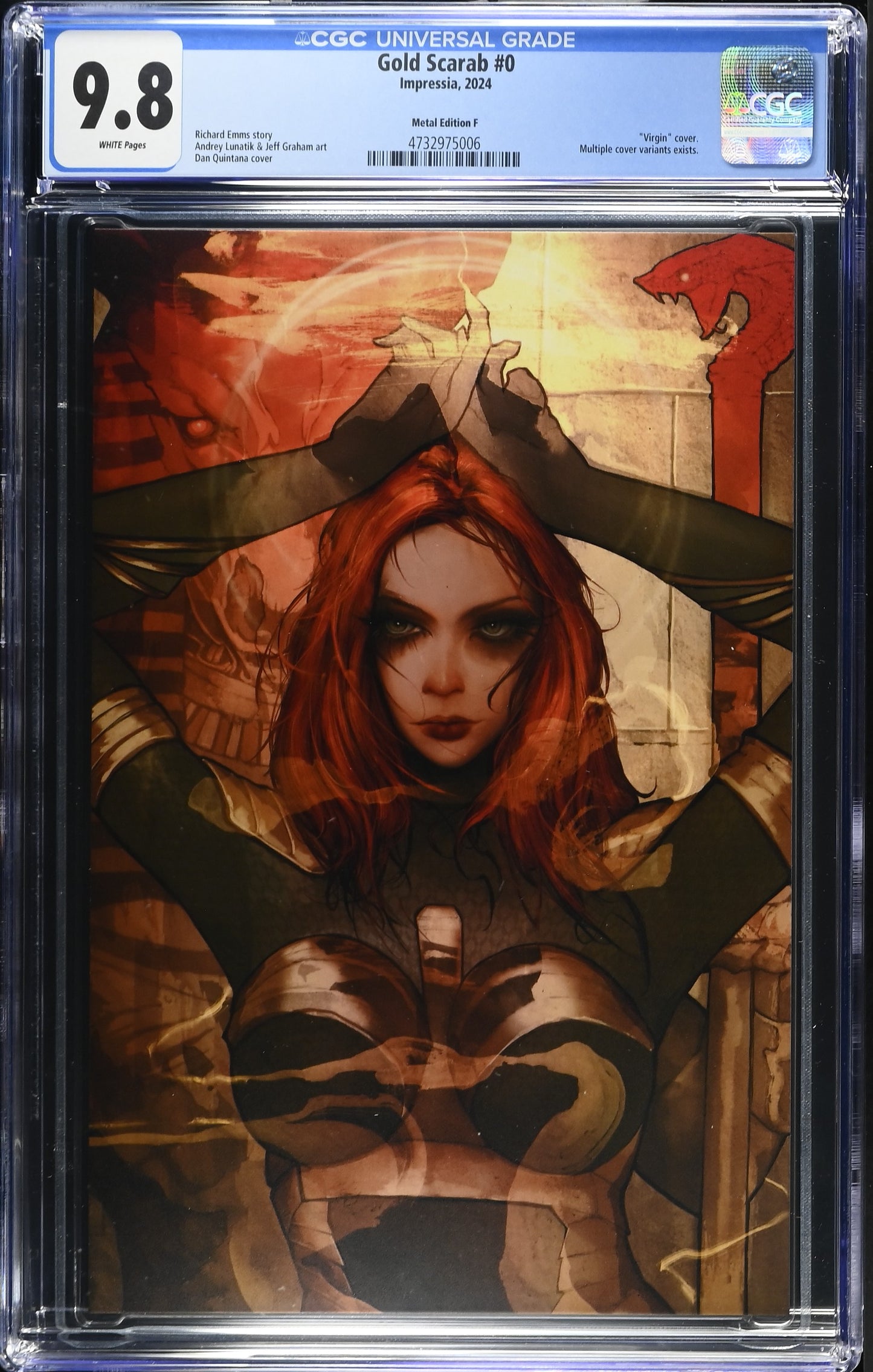 CGC 9.8 (NM/M) GOLD SCARAB #0 DAN QUINTANA VIRGIN EXCLUSIVE