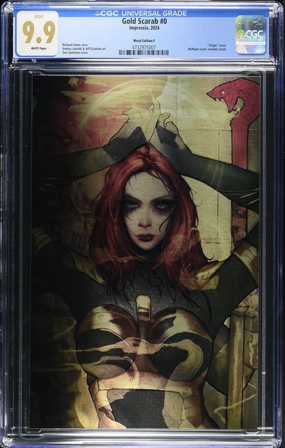 CGC 9.9 (MINT) GOLD SCARAB #0 DAN QUINTANA UV TREATMENT METAL EXCLUSIVE