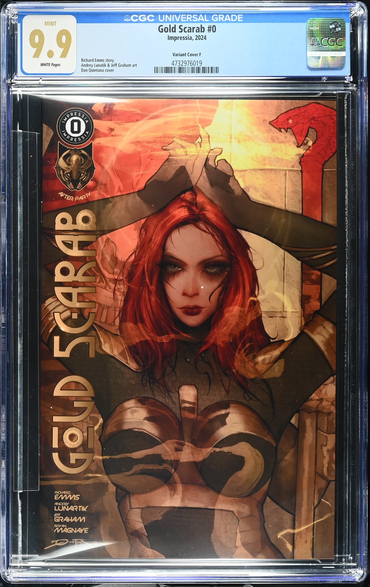 CGC 9.9 (MINT) GOLD SCARAB #0 DAN QUINTANA TRADE DRESS EXCLUSIVE