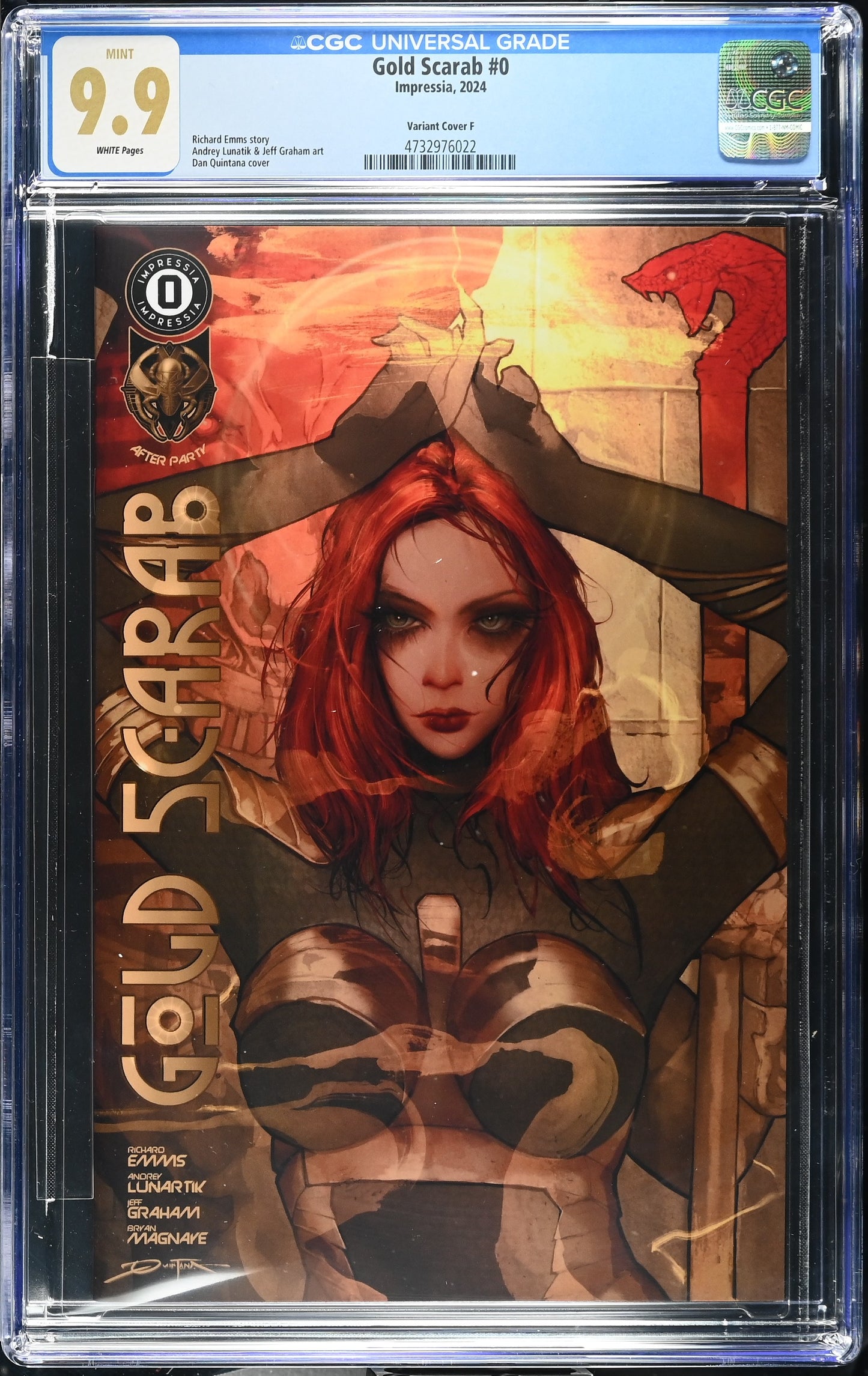 CGC 9.9 (MINT) GOLD SCARAB #0 DAN QUINTANA TRADE DRESS EXCLUSIVE