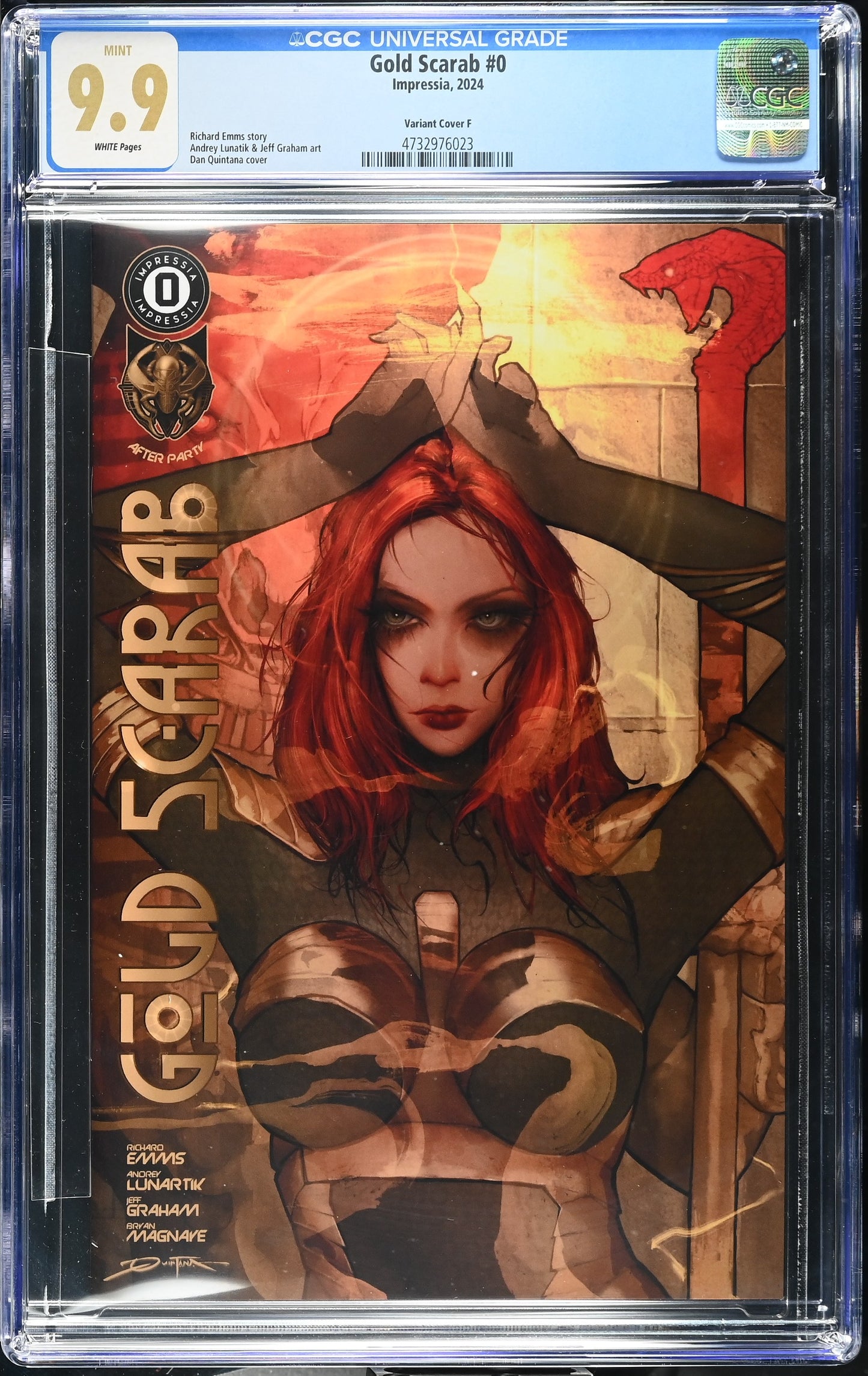 CGC 9.9 (NM/M) GOLD SCARAB #0 DAN QUINTANA TRADE DRESS EXCLUSIVE