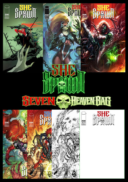 SHE-SPAWN #1 SEVEN HEAVEN BAG (ALL 7 REGULAR COVERS) PLUS EXTRAS