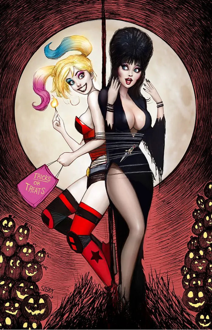 HARLEY QUINN X ELVIRA #1 RYAN SZERDY NYCC EXCLUSIVE VIRGIN VARIANT